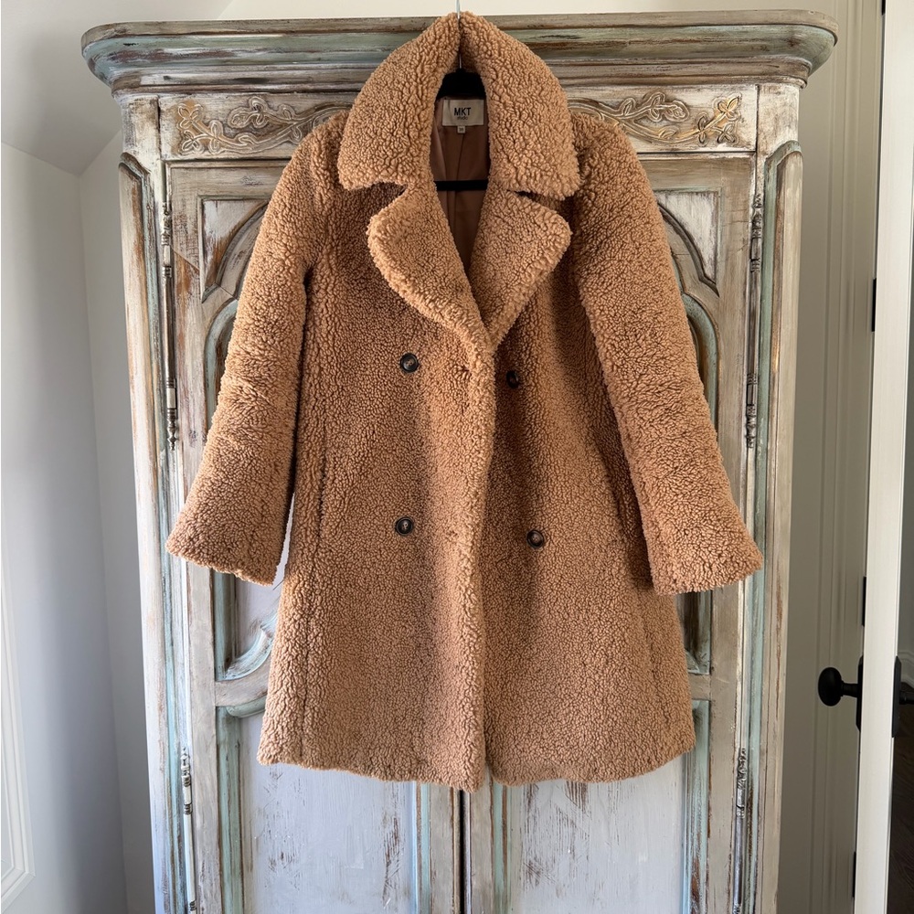 MKT Studio Cozy Brown Teddy Bear Jacket
